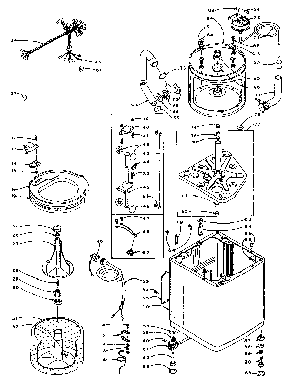 Kenmore 1106004201 machine sub-assembly diagram