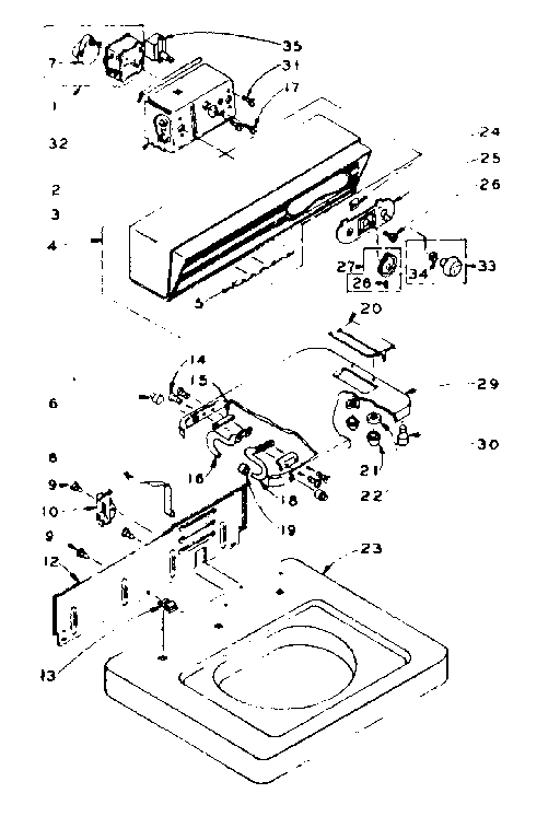 Kenmore 1106004201 top and console assembly diagram
