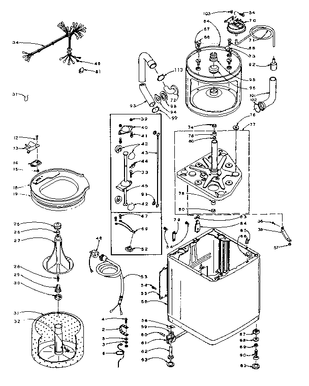 Kenmore 1106004202 machine sub-assembly diagram
