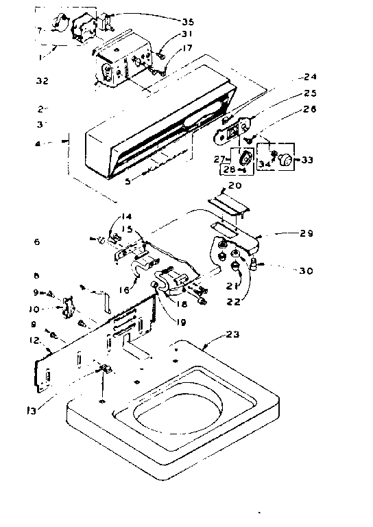 Kenmore 1106004202 top and console assembly diagram
