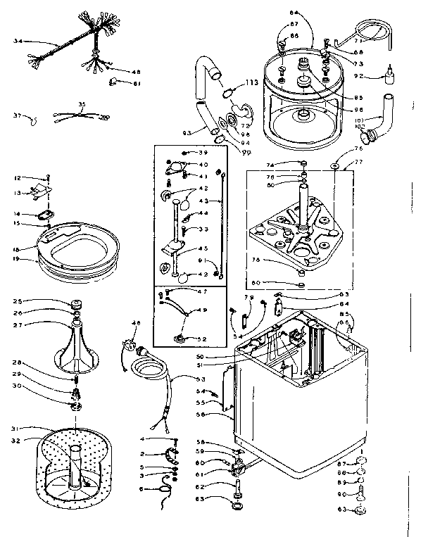 Kenmore 1106005210 machine sub-assembly diagram