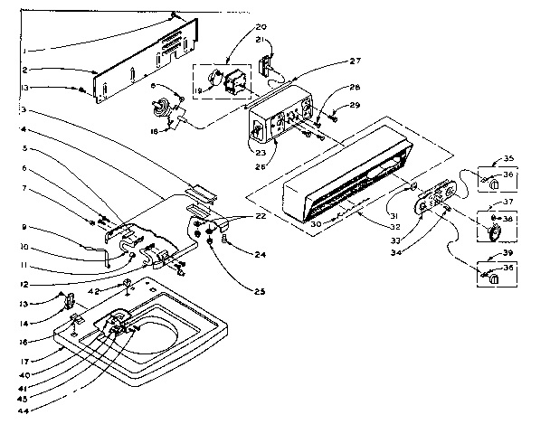 Kenmore 1106005211 top and console assembly diagram