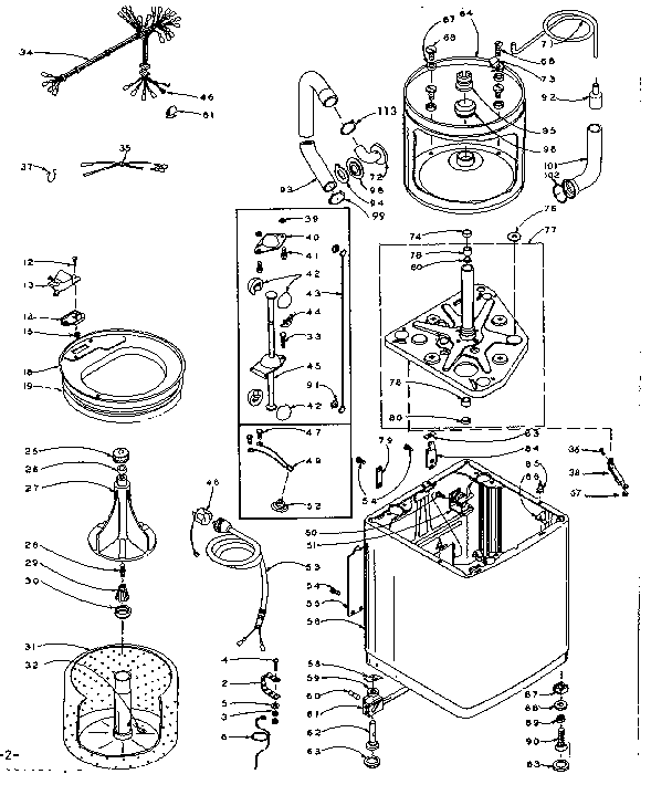 Kenmore 1106005211 machine sub-assembly diagram