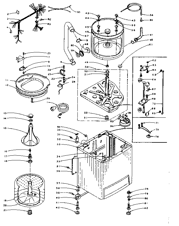 Kenmore 1106004400 machine sub-assembly diagram