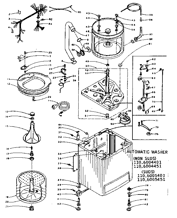 Kenmore 1106005401 machine sub-assembly diagram