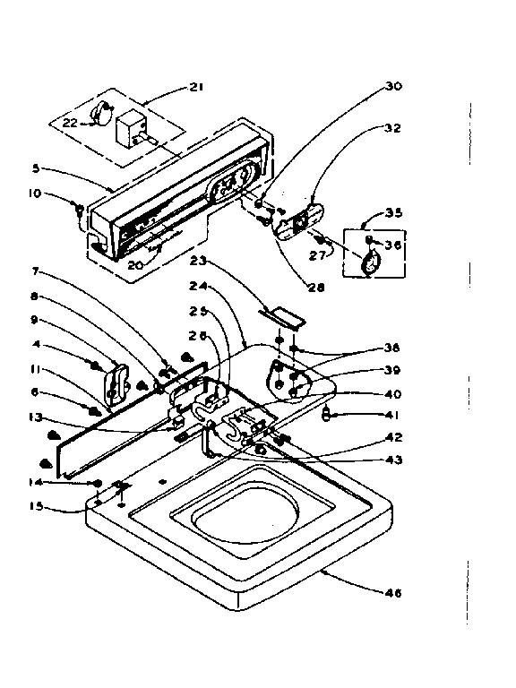 Kenmore 1106004452 top and console assembly diagram