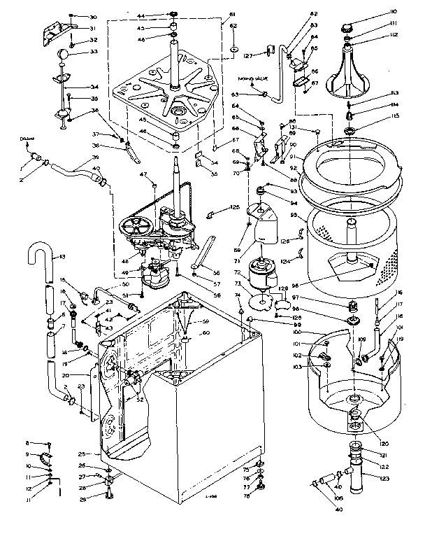 Kenmore 1106004431 machine sub-assembly diagram