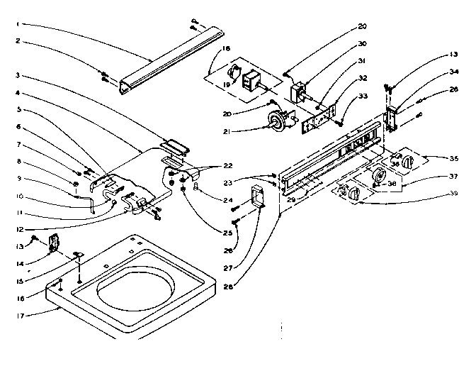 Kenmore 1106005550 machine top assembly diagram