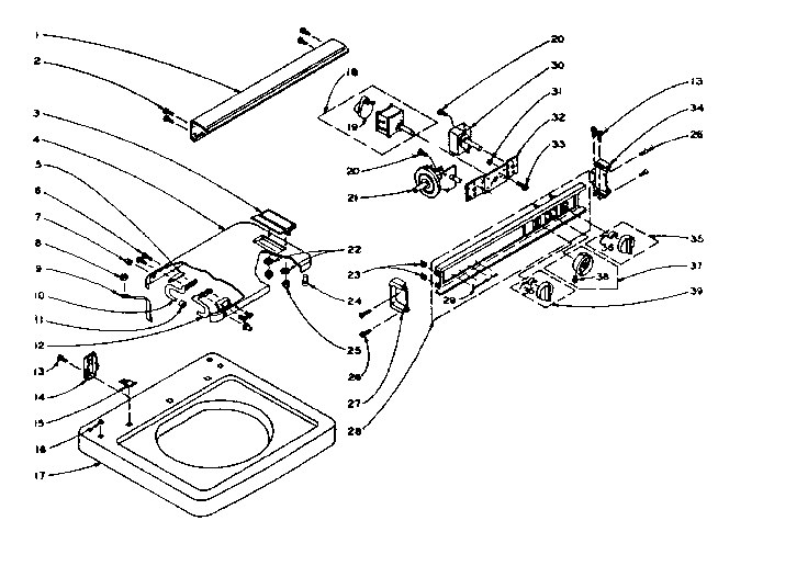 Kenmore 1106005552 machine top assembly diagram