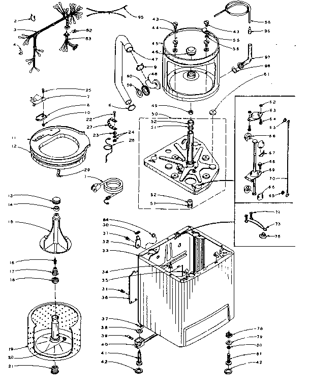 Kenmore 1106005552 machine sub-assembly diagram