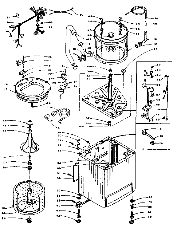 Kenmore 1106004650 machine sub-assembly diagram