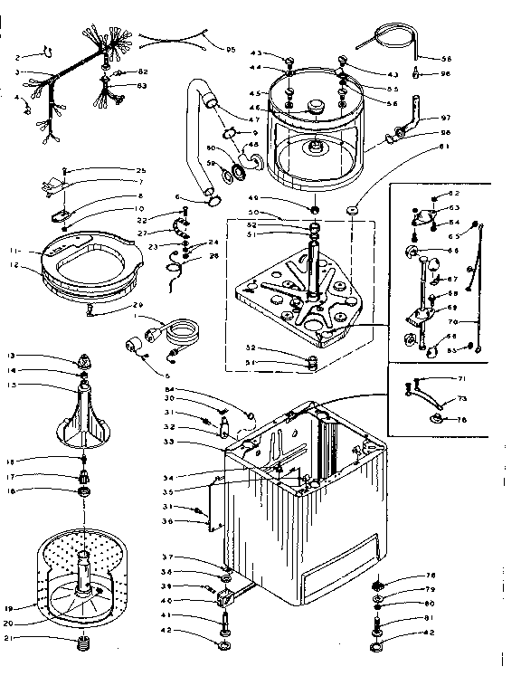 Kenmore 1106004602 machine sub-assembly diagram