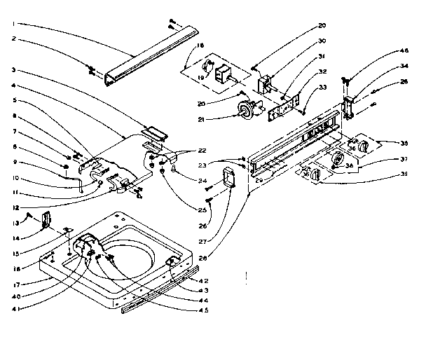 Kenmore 1106005603 machine top assembly diagram