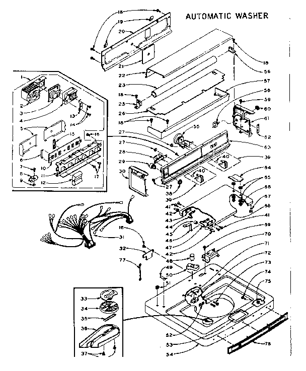 Kenmore 1106005852 top and console assembly diagram