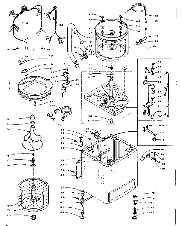 Kenmore 1106005852 machine sub-assembly diagram
