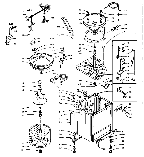 Kenmore 1106005952 machine sub-assembly diagram