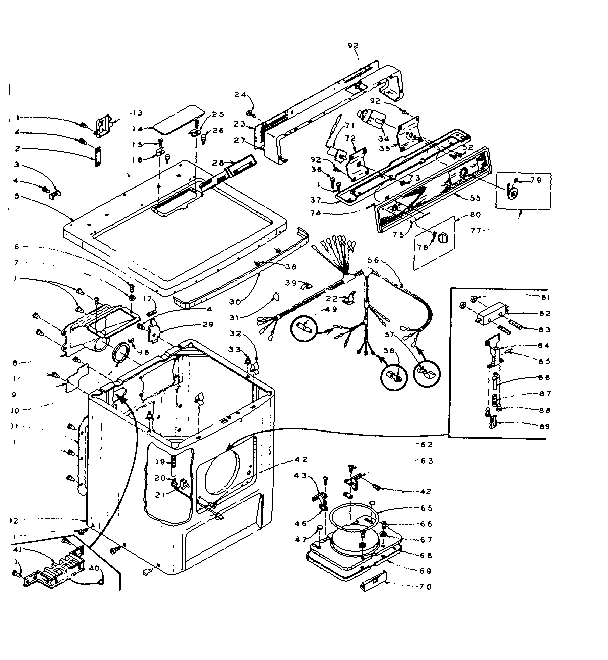 Kenmore 1105918600 machine sub-assembly diagram