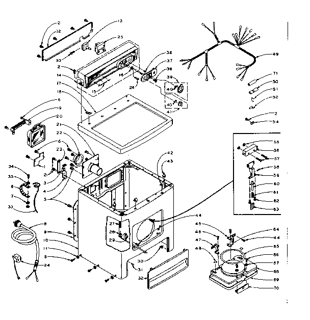 Kenmore 1106007400 machine sub-assembly diagram