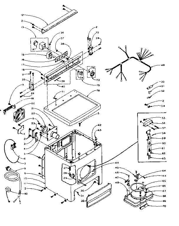 Kenmore 1106007500 machine sub-assembly diagram