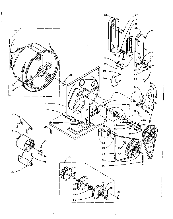 Kenmore 1106008600 base and bulkhead assembly diagram