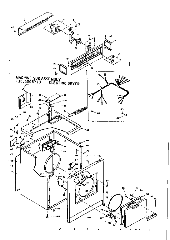 Kenmore 1106008713 machine sub-assembly diagram