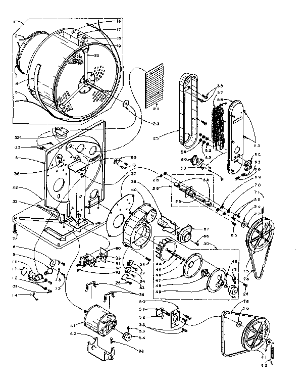 Kenmore 1106008950 base and bulkhead assembly diagram