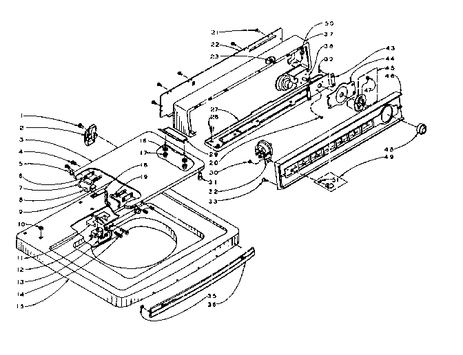Kenmore 1106015701 machine top assembly diagram