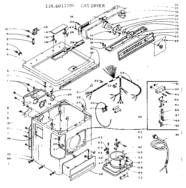 Kenmore 1106017700 machine sub-assembly diagram