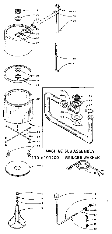Kenmore 1106101100 machine sub-assembly diagram