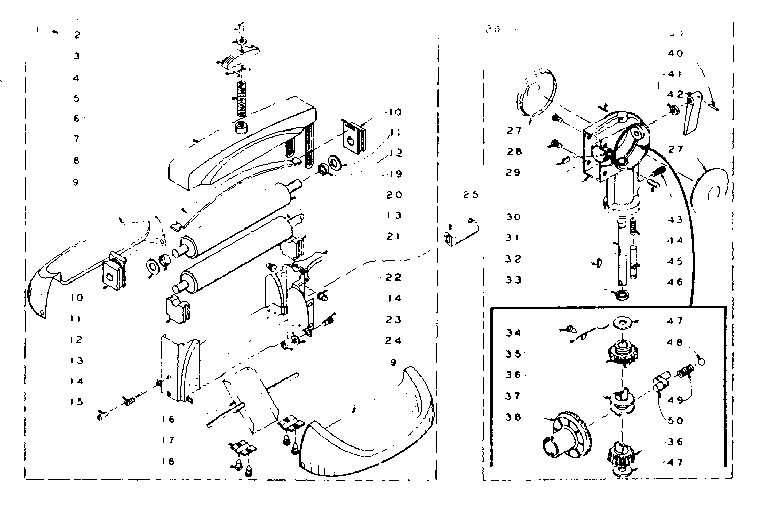 Kenmore 1106101100 wringer and wringer gear case assembly diagram
