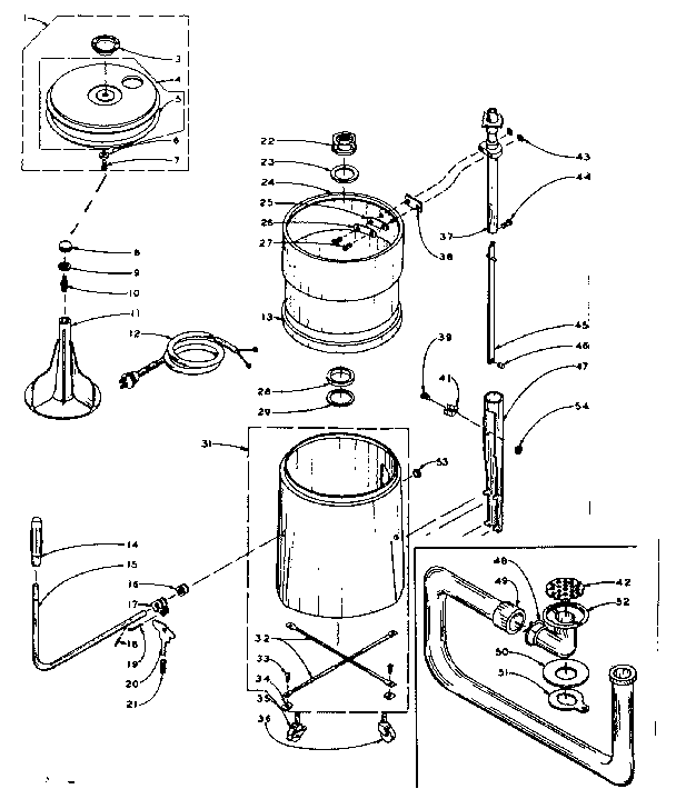 Kenmore 1106101401 machine sub-assembly diagram