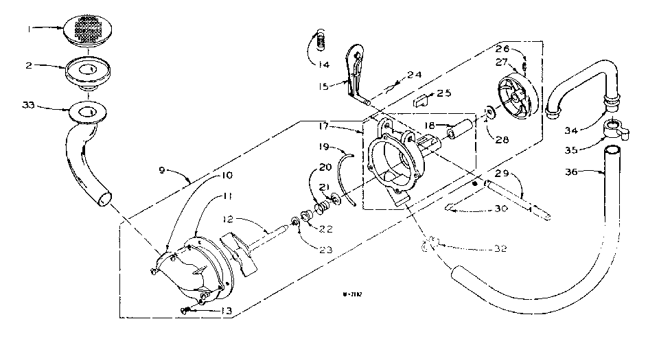Kenmore 1106102711 pump assembly and pump parts diagram