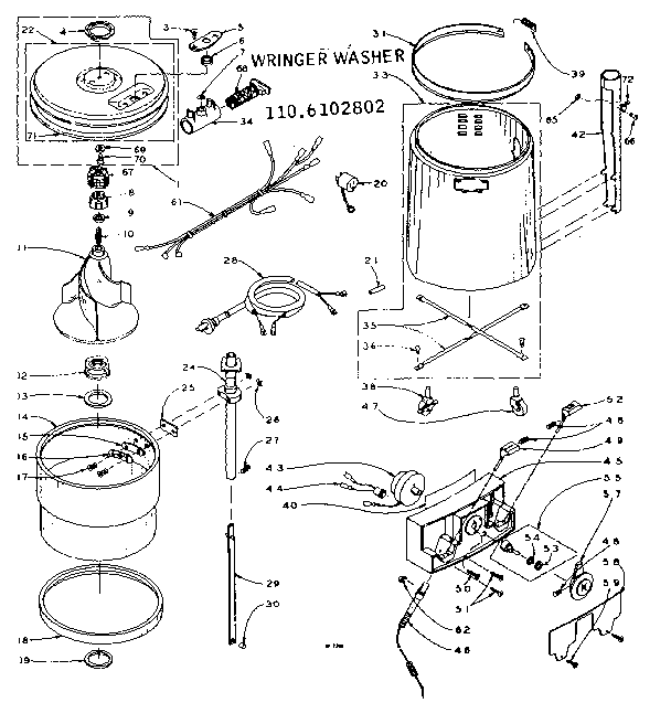 Kenmore 1106102802 machine sub-assembly diagram