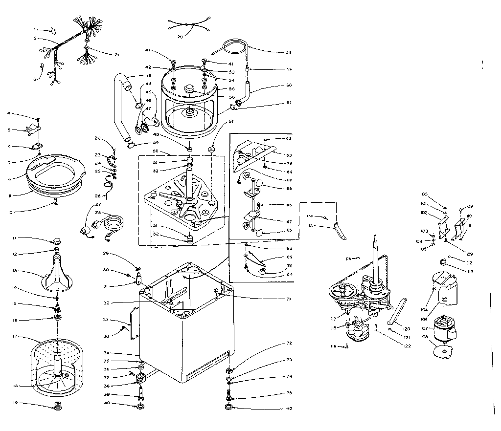 Kenmore 1106104550 machine sub-assembly diagram