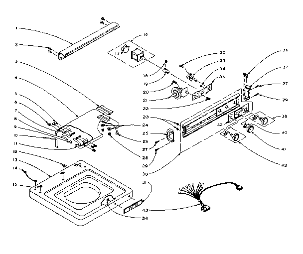 Kenmore 1106104550 machine top assembly diagram