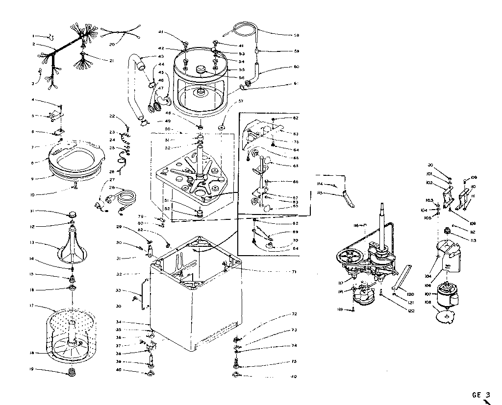Kenmore 1106105560 machine sub-assembly diagram