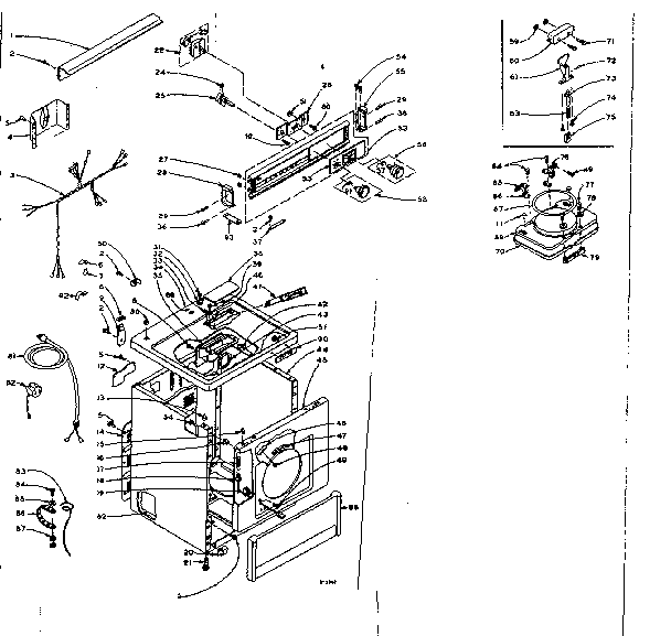 Kenmore 1106107501 machine sub-assembly diagram