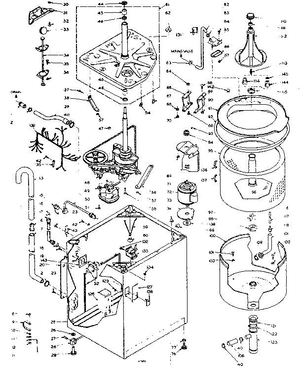 Kenmore 1106114230 machine sub-assembly diagram