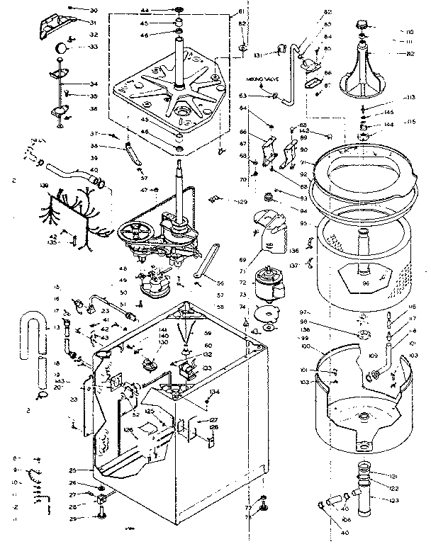Kenmore 1106114244 machine sub-assembly diagram