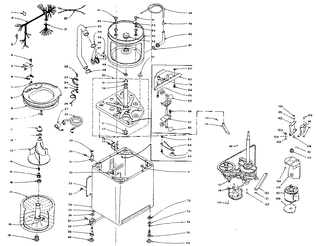 Kenmore 1106115710 machine sub-assembly diagram