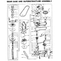 Kenmore 1106115800 gear case and superstructure assembly diagram