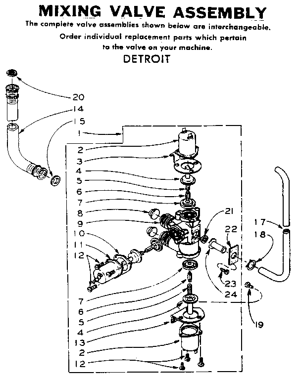 Kenmore 1106115800 mixing valve assembly diagram
