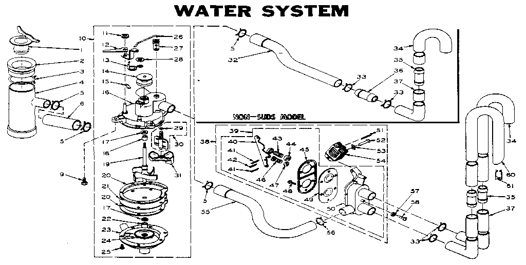 Kenmore 1106115800 water system diagram