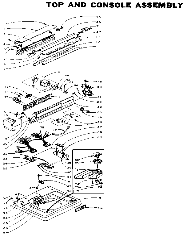 Kenmore 1106115800 top and console assembly diagram