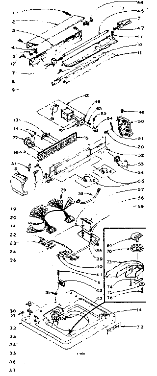 Kenmore 1106114853 top and console assembly diagram