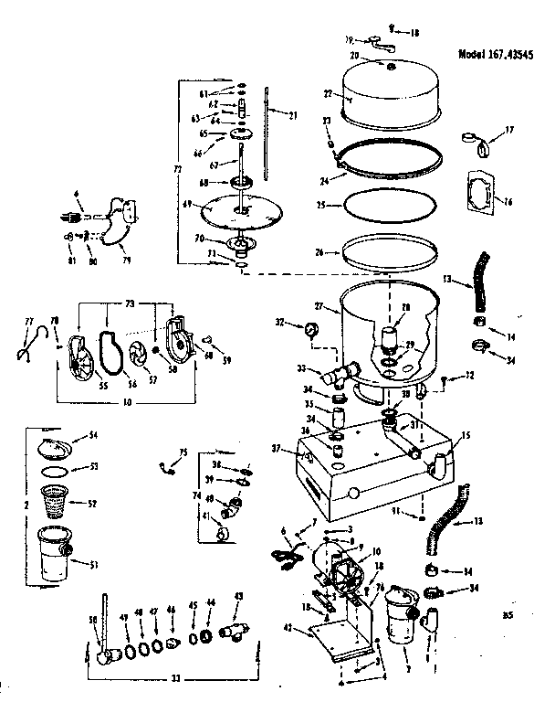 Sears 16743545 pump and drain complete diagram