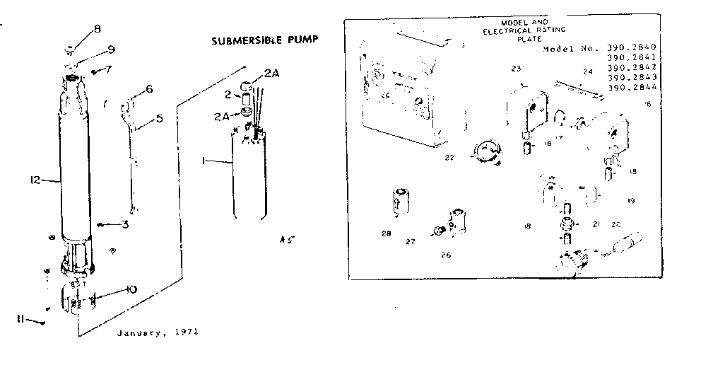 Craftsman 3902843 submersible pump diagram