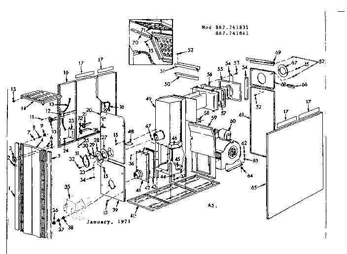 Kenmore 867741831 furnace assembly diagram