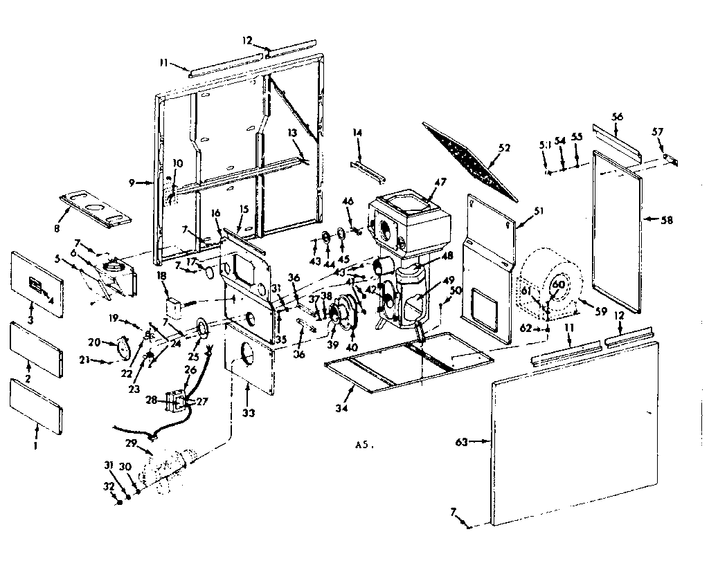 Kenmore 867742822 furnace assembly diagram