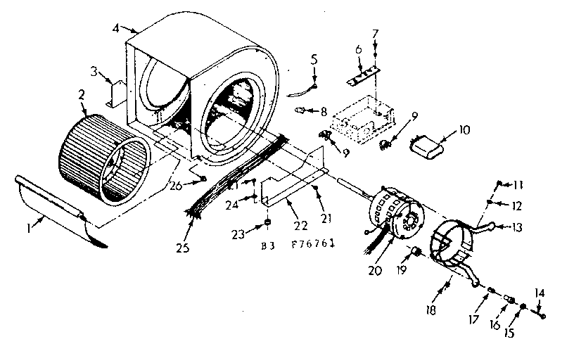 Kenmore 86776762 h-q blower assembly diagram